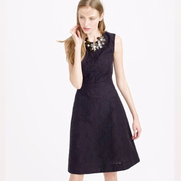 J. Crew Dresses & Skirts - J. CREW | Black Jacquard Eyelet Dress | 8